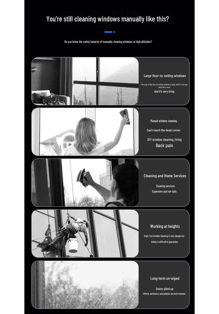 2025 Smart Four-Spray Two-Way Home Window Cleaning Robot with App Control