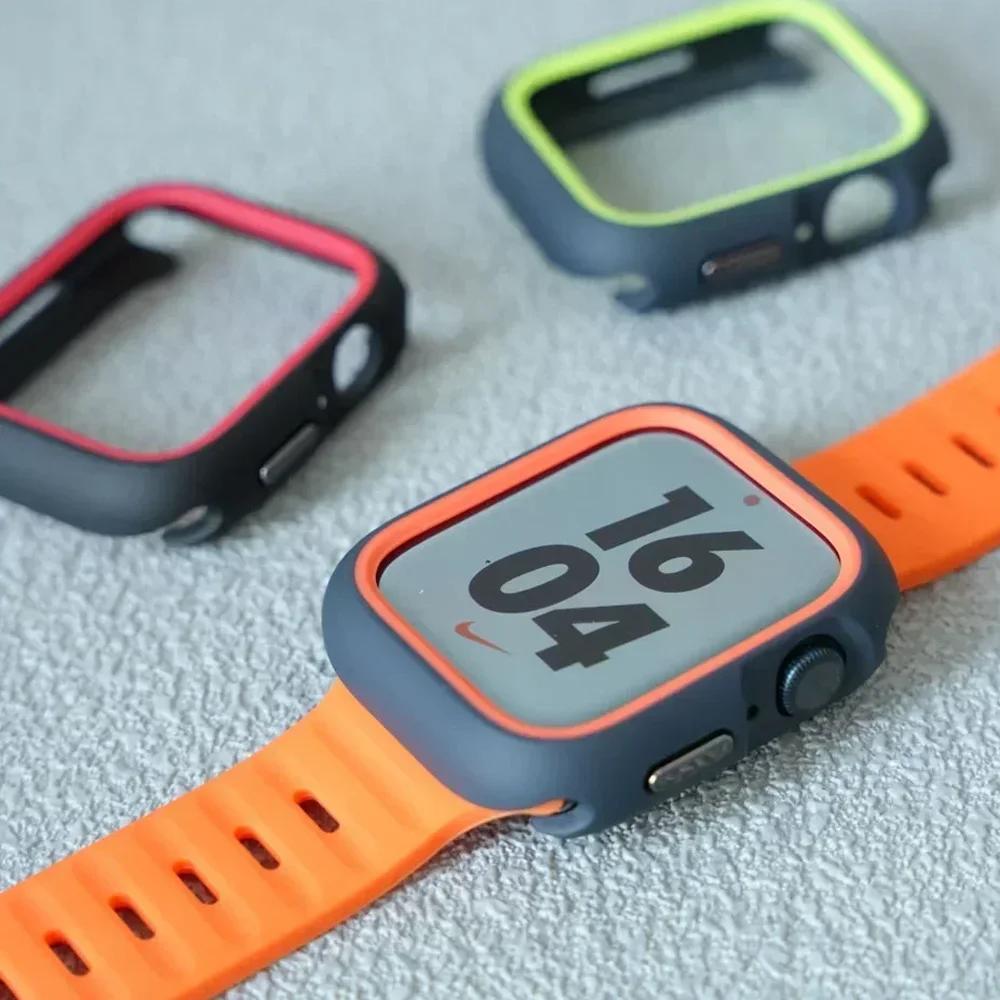 TPU-Hülle+Silikonarmband für Apple Watch Armband ultra 49 46 42mm 38mm Sportarmband für Iwatch Serie 10 9 8 7 6 SE 5 4 45/44/40mm 41mm