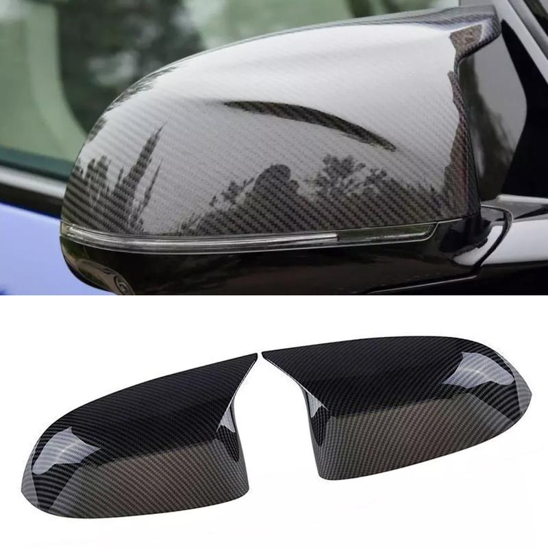 2pcs Carbon Black Side Rearview Mirror Cover Cap ABS for BMW X3 X4 X5 X6 X7 G01 G02 G05 G06 G07 2018