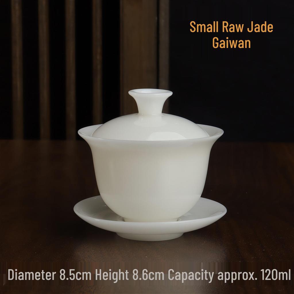 Unpolished Jade Porcelain 120ml Tea Brewing Bowl - Pure White, Ice Type, Lidded for Home Use.