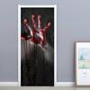 3D Gray Horror Wallpaper For Halloween Decoration Door Sticker Self-adhesive Waterproof PVC Wall Decal Party Decor Zombie Mural