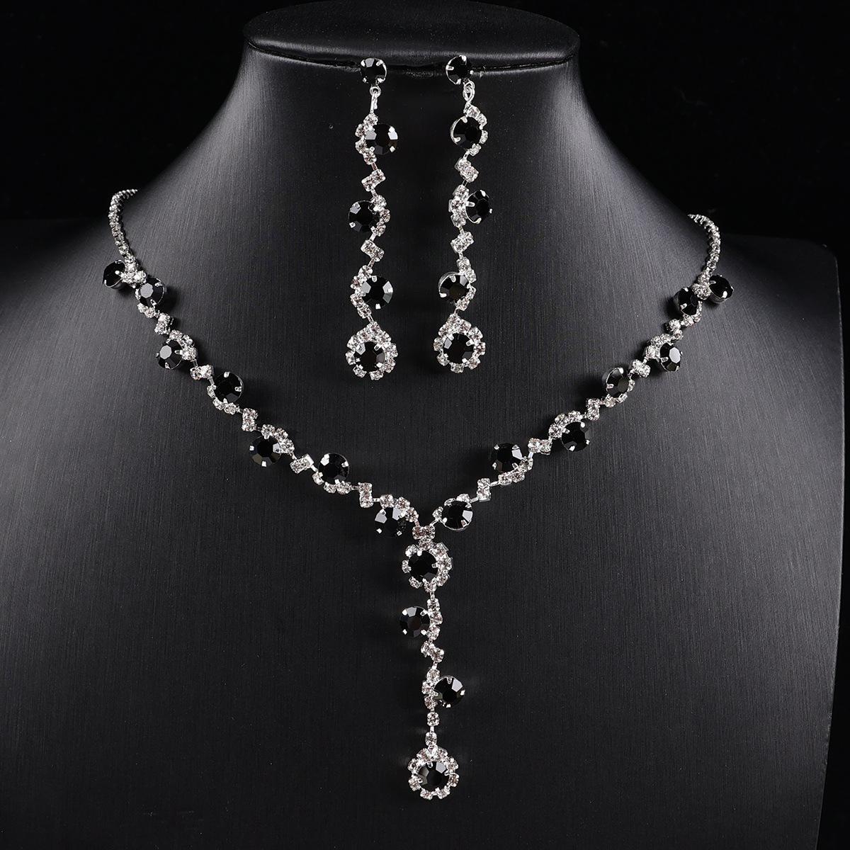 Elegant Crystal Rhinestone Necklace & Jewelry Set for Women – Perfect Wedding Accessories