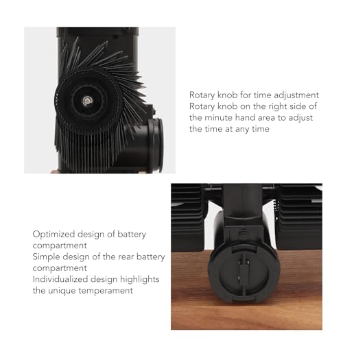 Vintage Retro Digital Flip-Down Clock, Battery-Operated, Easy To Read, Smooth Base, Polished Surface, Versatile Placement (Black)