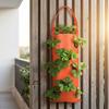 Hanging Strawberry Grow Bag Upside Down Strawberry Planter Reusable Breathable Plant Grow Bag with 4 6 8 10 Planting Holes for Vegetables And
