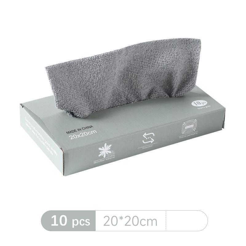 

Салфетка 20 шт/коробка Салфетка из микрофибры Маслостойкая салфетка Двусторонняя салфетка для влажной и сухой уборки Кухонная салфетка серый