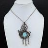 Larimar Pendant Gemstone Jewelry, 999 Copper Wire Wrapped Pendant, Handmade Jewelry Birthstone Pendant, Gift For Him