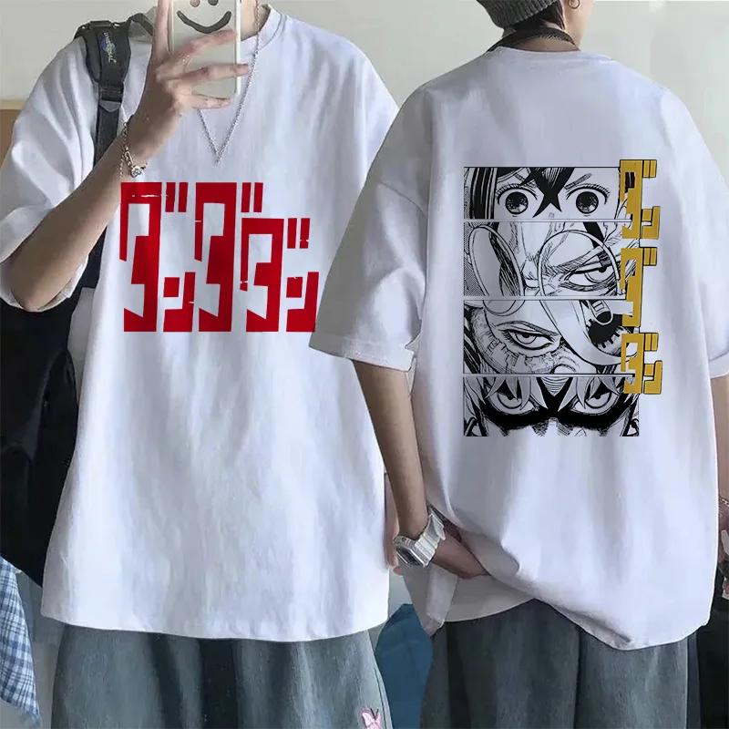 Retro Mange Men's T-shirt Japanese Anime Gothic T-shirt Dandadan Okarun90s Casual Loose T-shirt Versatile Streetwear