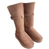 Fashion 2025 Winter Women's Keep Warm Short Plush Flat Suede New Platform Knee High Boots for Women Outdoor Casual Cotton Shoes 35-40