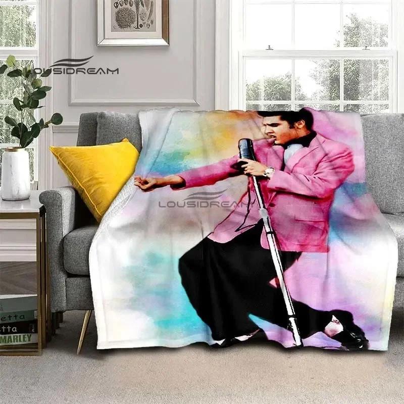 Elvis Throws Blanket 3D Printing Rock Singer Sofa Blanket Adults and Children Bedroom Living Room Decoration Blanket for Bed