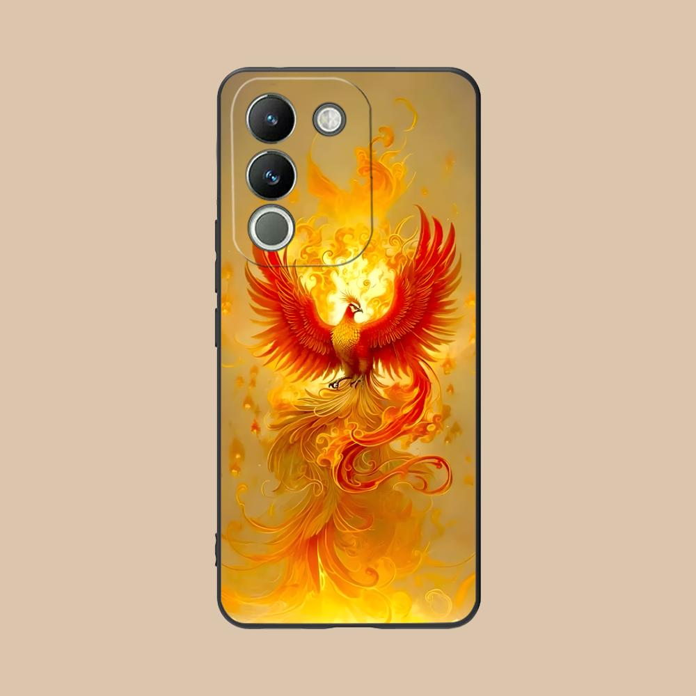 Luxury Phoenix Mobile Cell Phone Case for VIVO V60 V50 V40 V30 V29 V27 V25 V23 Pro Lite 5G Colorful Printing Cover Cover Luxury