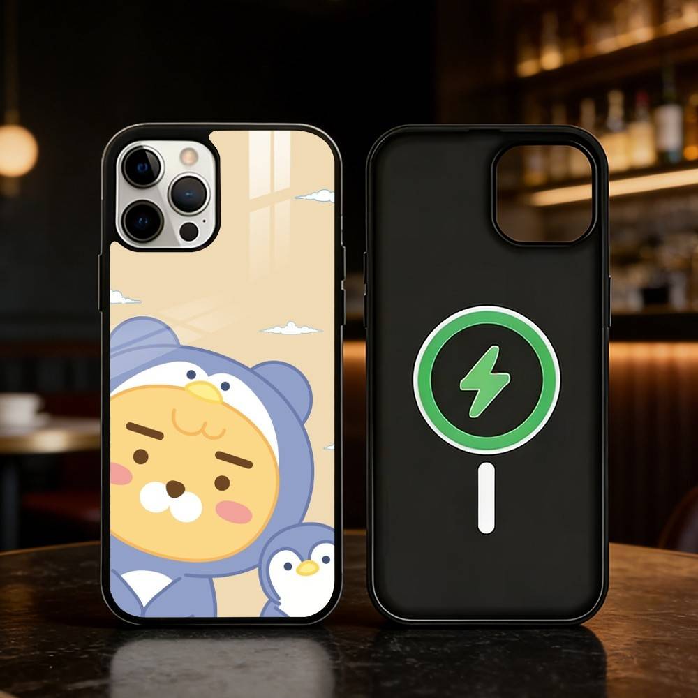 K-Kakao Friends Phone Case For iPhone 17 16 15 14 13 12 Pro Max Plus for Mirror Wireless Magnetic Cover