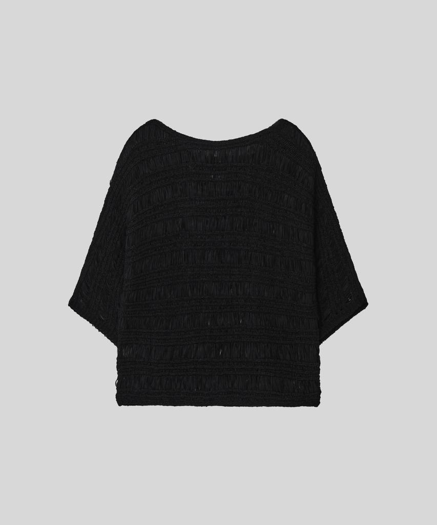 OCCUR Summer Cool See-Through Mesh Knit Top, Black