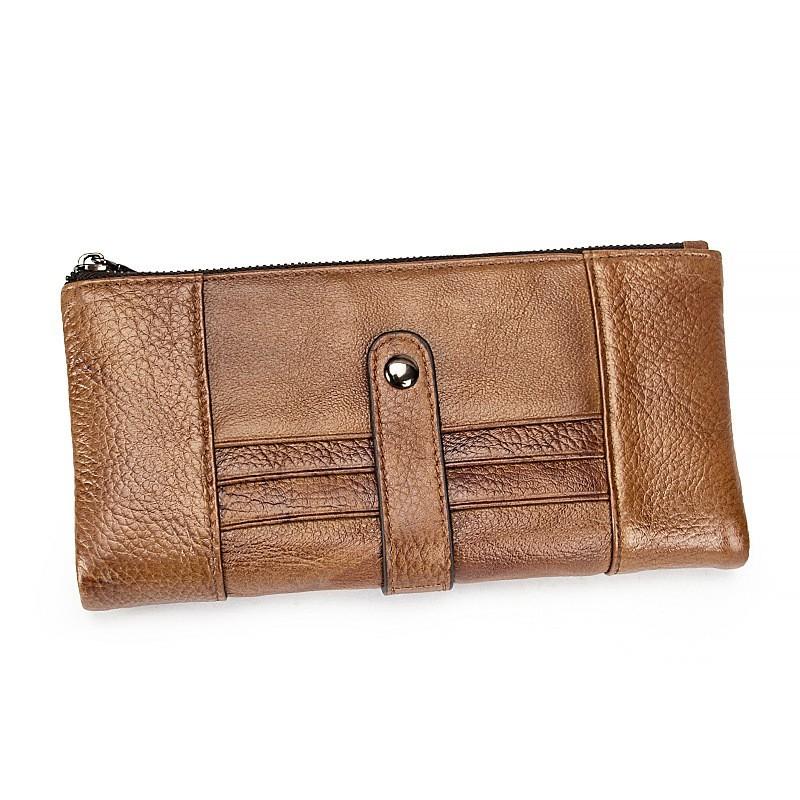 Men s Long Authentic Leather Wallet Retro Cowhide Multi-card Clip 2020 Women s 19x10x2cm