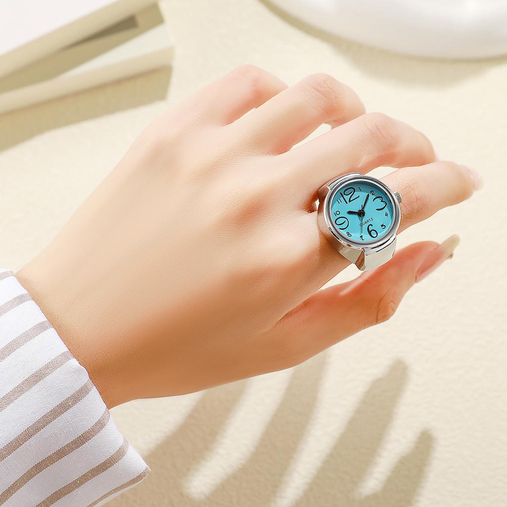 Creative Ring Watch Circular Dial Alloy Case Finger Watch for Men Women Couple, Hot Sale Mini Round Wrist Ring Watch Gift