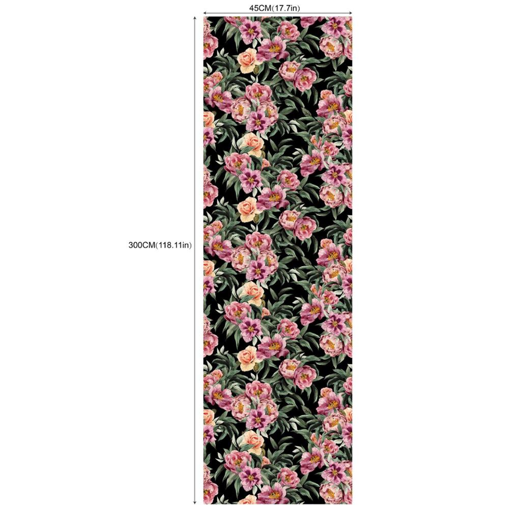 HaoHome Blumen und Pflanzen Abziehbar und Aufklebbar Tapete Abnehmbar Mehrfarbig Vinyl Klebstoff Floral Wandbeläge Wohnzimmer Dekor
