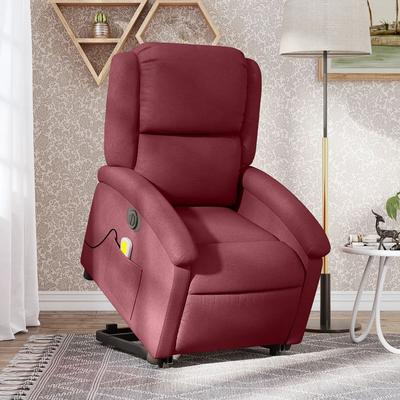 Vidaxl Lift-Up Massage Chair, Electric, Reclining, Red