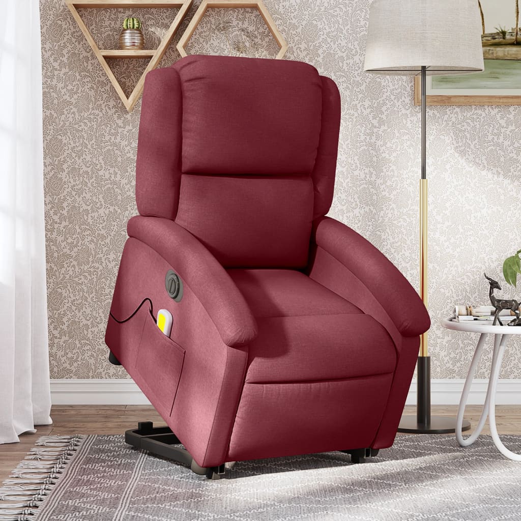 Vidaxl Lift-Up Massage Chair, Electric, Reclining, Red