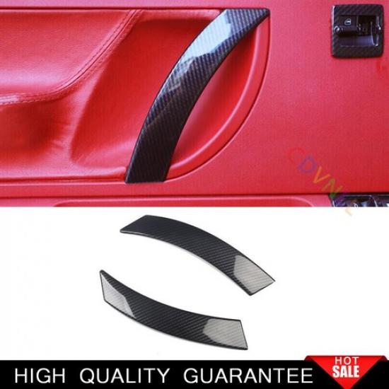 Fit For VW Beetle 2003-2012 Carbon Fiber Dashboard Copilot Handle Trim Cover 2*