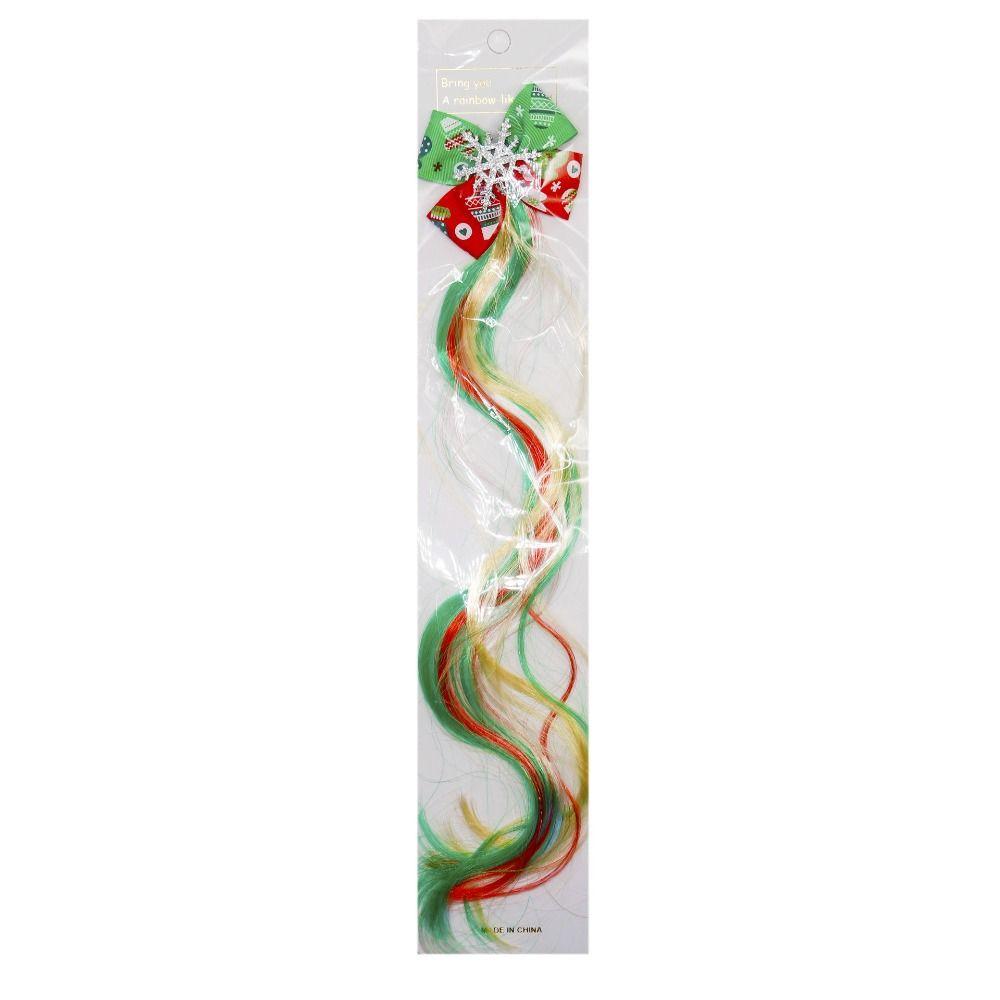 

Корейский стиль Рождественская заколка для волос Цветной парик бант заколка для волос Милый женский парик заколка для волос Подарок 5