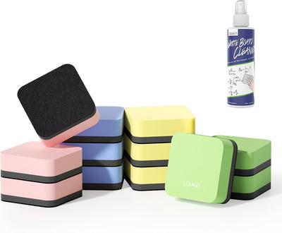 LOUKIN Whiteboard-Set aus magnetischen EVA-Whiteboard-Löschern mit für und 4 5x5x2cm Löschern, 12, Reiniger, Kinder, Lehrer, Klassenzimmer, Zuhause, Büros,
