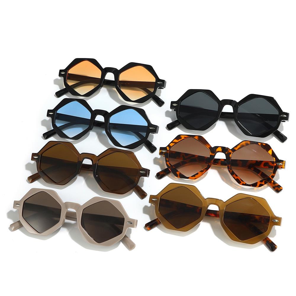 Polygon Sunglasses: European-American Angled Fashion, Color-Block, Casual Women's Style