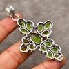 Peridot Gemstone Cross Shape Pendant : 925 Sterling Silver Handmade Jewelry Pendant