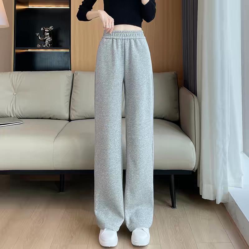 

Women s Slim Fit Gray Sweatpants - Spring/Autumn Casual Nine-Tenths Length, Straight Leg Style M серый