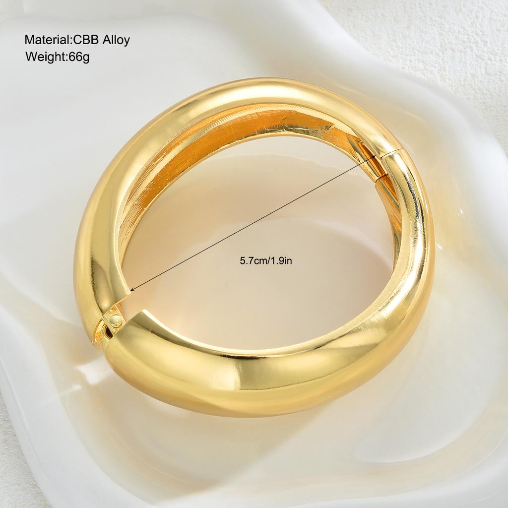 17KM Geometric Alloy Open Bangle Fashion Jewelry Women Elegant Shiny Daily Party Accessory Decorative Gift For Her Trendy Use