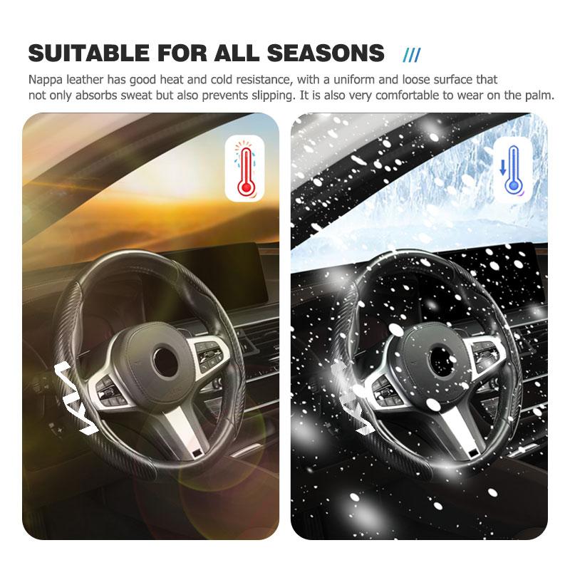 Car Steering Wheel Cover Carbon Fiber Protector Cover Auto Accessories For KIA Cerato Soul Venga Forte Spectra Sedona Niro