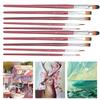 10pcs Artist Paint Brush Set Oil Acrylic Watercolor Gouache Painting Drawing Brush SetBurgundy