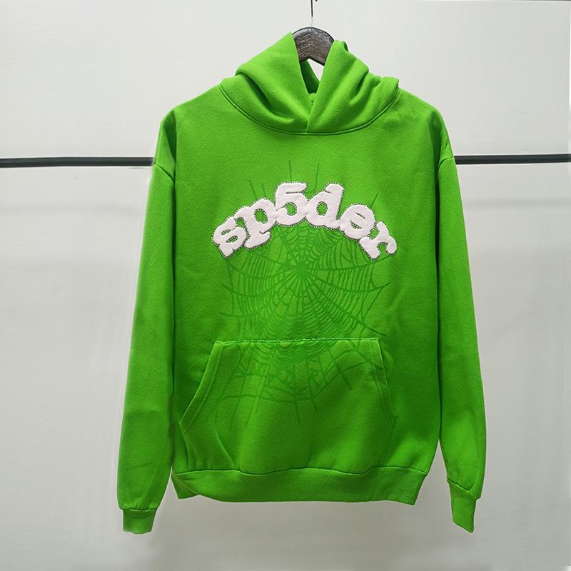 Tungvikts Huvtröja med Spindelnätsmönster i Skumtryck (450G)