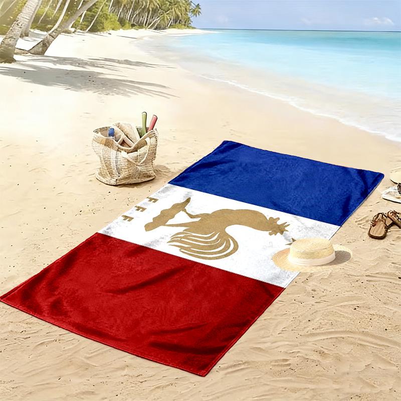 France National Football Team Print Beach Towel, Large Soft Quick Dry Towel for Beach Camping Swimming