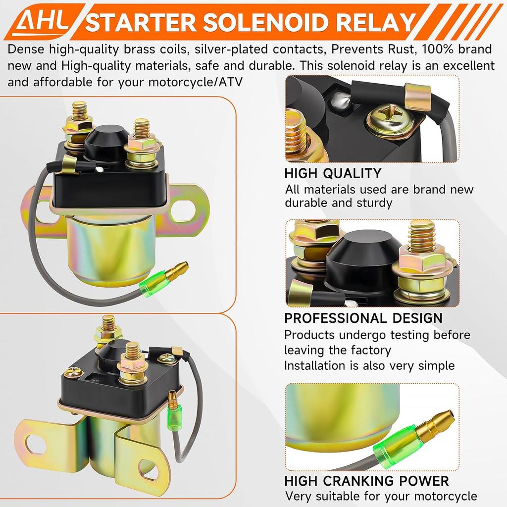 AHL Starter Solenoid Relay For Polaris Sportsman 500 1996-2002 Sportsman 600 2002-2003 Xpress 300 400 1996-1999 Trail BOSS 330 2003-2012 Trail Blazer