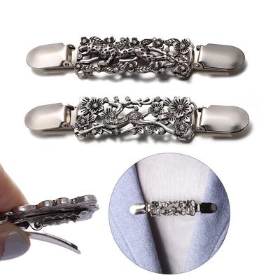 New Carved Flower Sweater Blouse Pin Cardigan Clip Animal Pattern Shawl Brooch Duck Clip Clasps