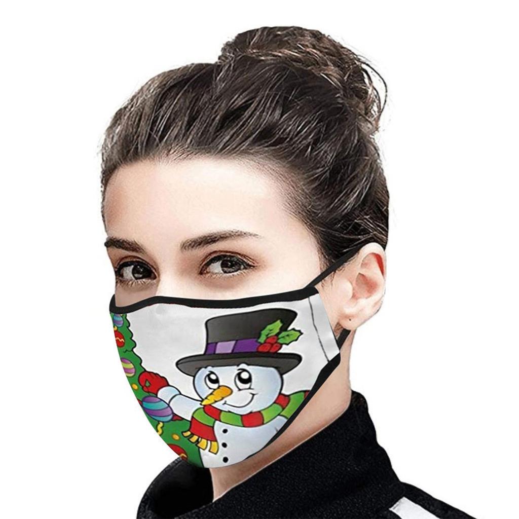 Activated Carbon Outdoor Mouth Christmas Print Face Mask  Mask