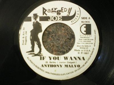 7inch Record ANTHONY MALVO - If You Wanna RJ005 Raggedy Joe Rec 1997 US Reggae, Ska & Dub Used