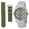 Men's Chronograph Watch with Military-Style Band, Khaki X Yellow, SND377P