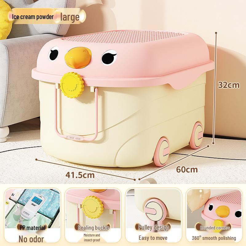 Kids' Large Capacity Plastic Storage Box for Toys, Snacks & Clothes