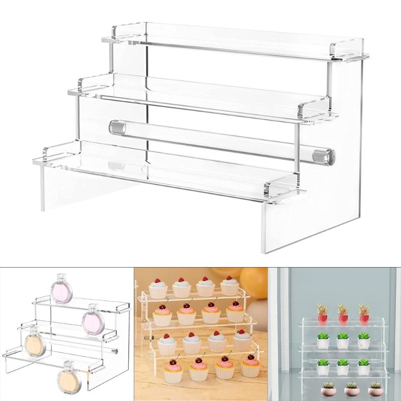 Acrylic Clear Display Stand Perfumes Organizer Acrylic Shelves Cupcake Shelf for Figures Food Desserts Holder Stand