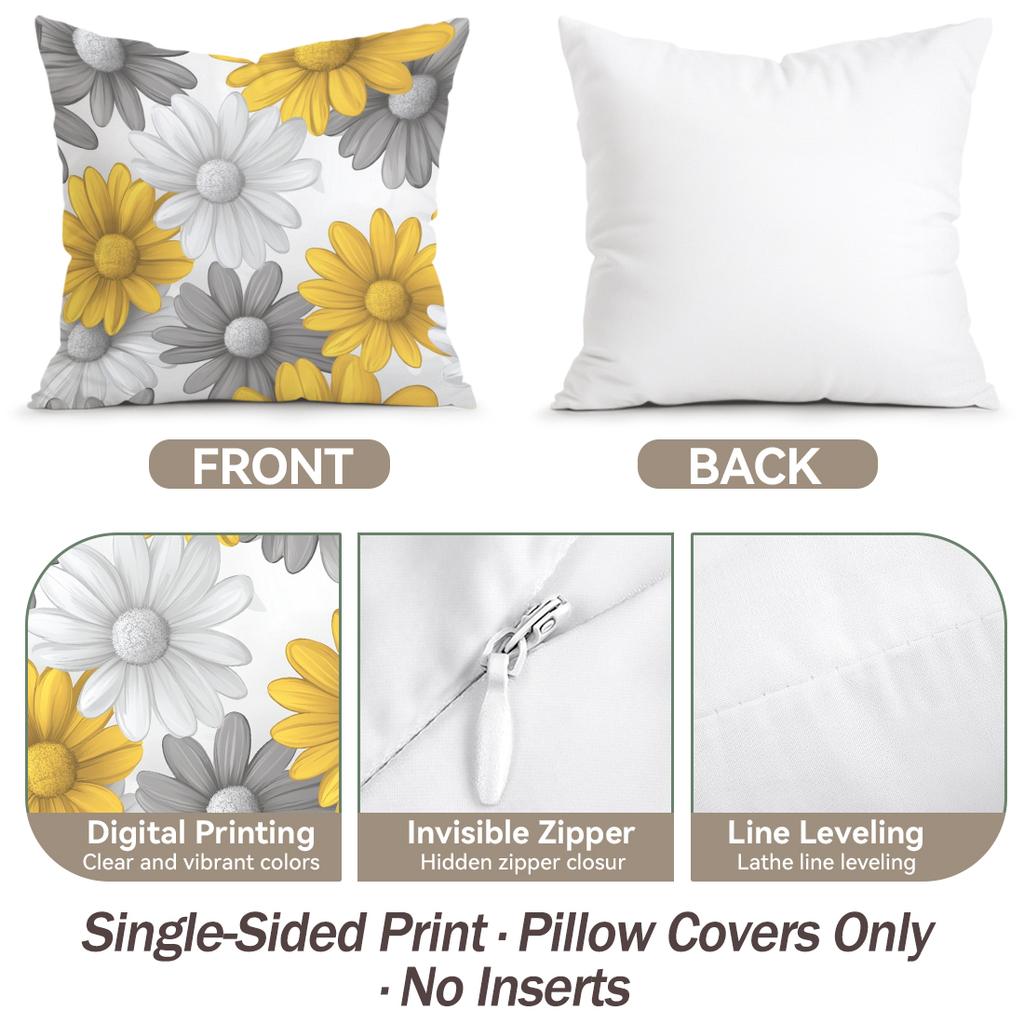Modern Daisy Cushions Pillowcase Polyester Cushion Cover Throw Pillow Pillowcover Home Car Sofa Decor