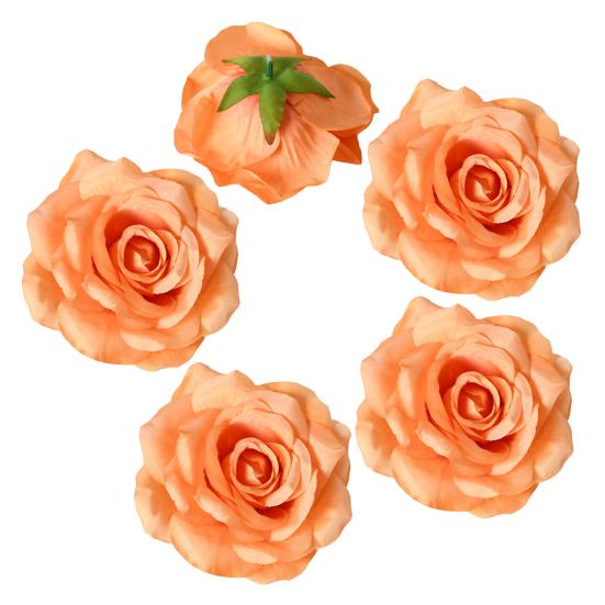5 Stück Künstliche Rosenblütenköpfe Realistische Falsche Seidenrosenköpfe für Zuhause DIY Blumenwand Hochzeitsparty Geburtstag Babyparty Dekoration