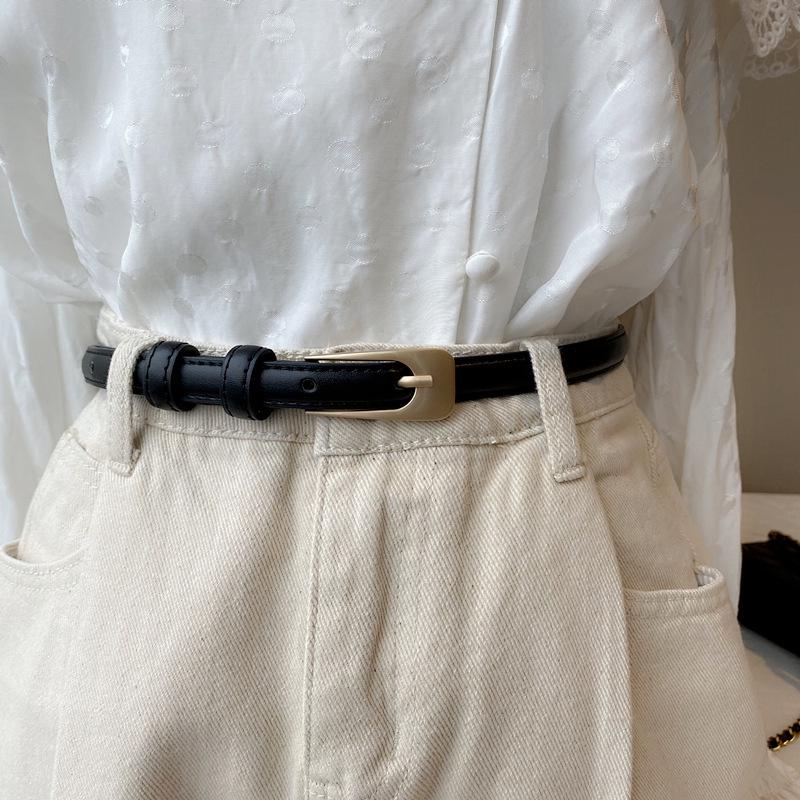 Women's Versatile Retro Thin PU Leather Belt - Youth Casual Suit & Jeans Accessory