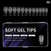 550PCS False Nail Tips Soft Gel Fingertip Semi-matte Capsules Almond French Coffin Full Cover Artificial Fake Nails Extension