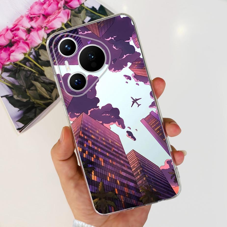 Für Huawei Pura 70 Hülle Niedliche Cartoon Bemalte Abdeckung Klare Silikon Handyhülle Für Huawei Pura 70 Pro Plus Pura70 Pro + Weiche Hülle