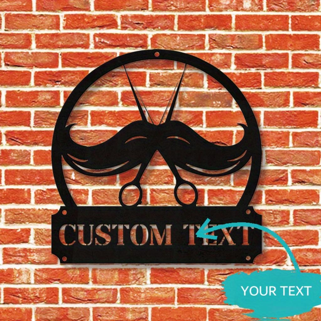 Retro Metal Barber Shop Sign - Custom Wall Decor Plaque, Handmade Multipurpose Art for Business