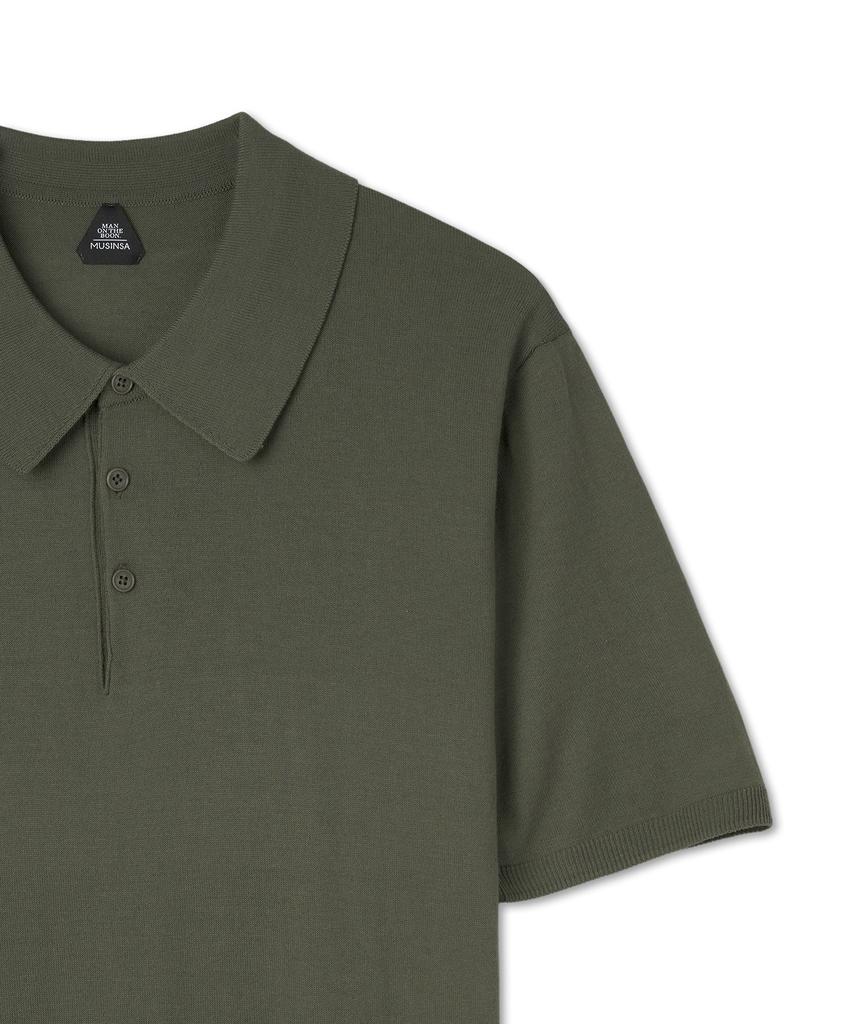 MAN ON THE BOON Polo Knit T-Shirt Olive