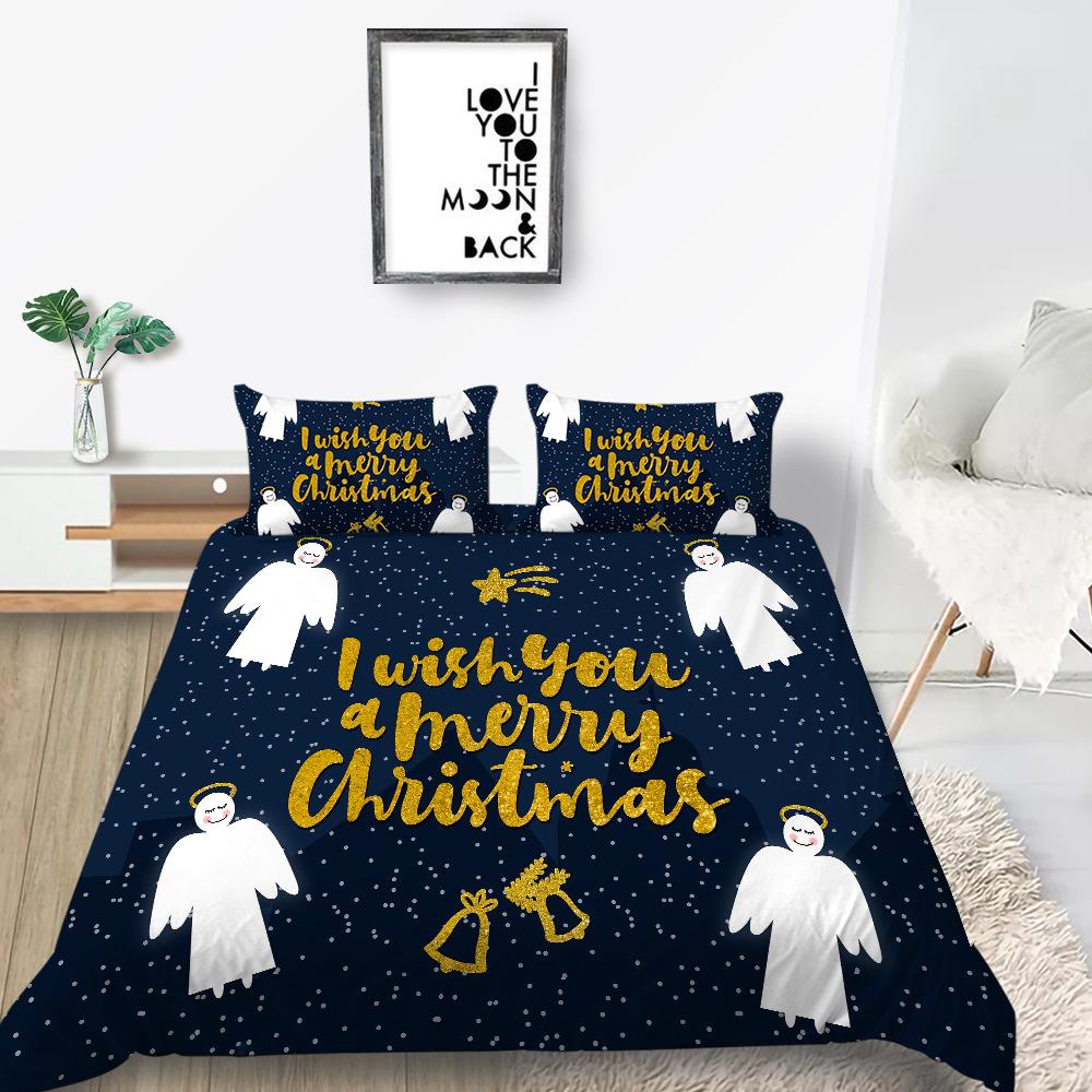 

Пододеяльник Наволочка Двух- или трехпредметный Рождественская подарочная серия Полиэстер 3D цифровая печать EU single 135*200