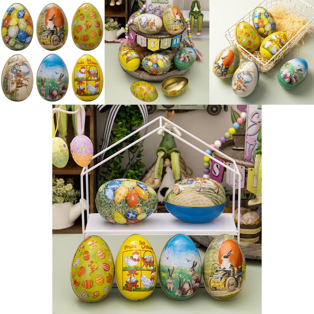 Charmante österliche Dekorative Aufbewahrungsbox Einzigartiger Eisen-Eier-Süßigkeitenhalter für festliche Dekoration