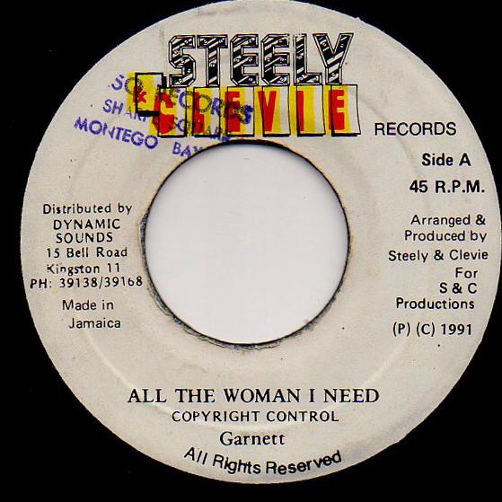 

7inch Record GARNETT SILK - All The Woman I Need NONE Steely & Clevie 1991 Jamaica Reggae, Ska & Dub Used