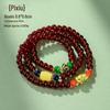 Faux Garnet Multi-Strand Pixiu Ginkgo Magnolia Cloisonné Bracelet - Hot Seller